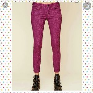 NWT Free People Berry Jacquard Skinny Jeans - 24